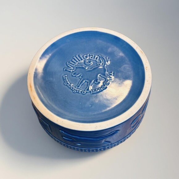 Vintage Mulligan Blue Dog Bowl | Longaberger Pottery Pet Dish | 7.5” Stoneware F - Picture 4 of 6